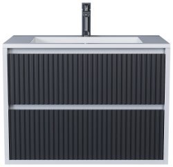 Тумба под раковину Uperwood Next Premium 3930205151 70x45 подвесная, белая/графит, 2 ящика