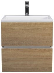 Тумба под раковину Uperwood Barsa 2937205250 50x45 подвесная, белая/дуб сонома