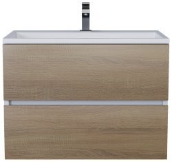 Тумба под раковину Uperwood Barsa 2930205156 70x45 подвесная, белая/дуб сонома