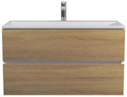Тумба под раковину Uperwood Barsa 2937205251 90x45 подвесная, белая/дуб сонома