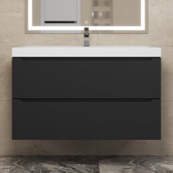 Тумба с раковиной Uperwood Tanos 291020255 90x45 подвесная, матовая, черная