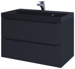 Тумба с раковиной Uperwood Tanos-Classic Quartz 3930421700 80x45, черная/уголь