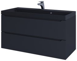 Тумба с раковиной Uperwood Tanos-Classic Quartz 3930421701 100x45, черная/уголь