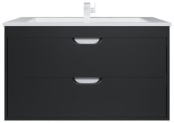 Тумба с раковиной Uperwood Modul 393020553 100x45 подвесная, матовая, черная