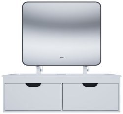 Тумба с раковиной Uperwood Modul KModul120WG 120x45 подвесная, матовая, белая/графит
