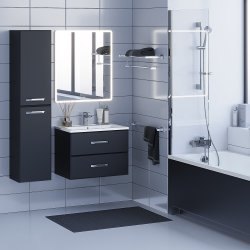 Тумба с раковиной Uperwood Foster 291020535 70x45 подвесная, черная