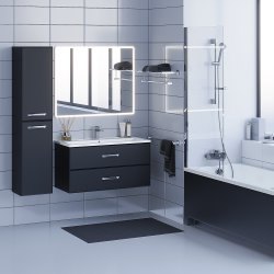 Тумба с раковиной Uperwood Foster 291020538 100x45 подвесная, черная