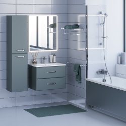 Тумба с раковиной Uperwood Foster 291020540 70x45 подвесная, серый графит