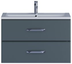 Тумба с раковиной Uperwood Foster 291020541 80x45 подвесная, серый графит