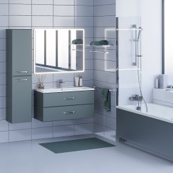 Тумба с раковиной Uperwood Foster 291020543 100x45 подвесная, серый графит