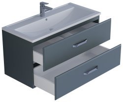 Тумба с раковиной Uperwood Foster 291020543 100x45 подвесная, серый графит
