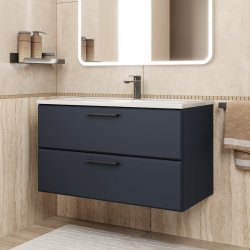 Тумба с раковиной Uperwood Foster New KFosterNEW90b 90x45 подвесная, черная
