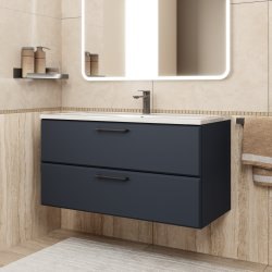 Тумба с раковиной Uperwood Foster New KFosterNEW100b 100x45 подвесная, черная
