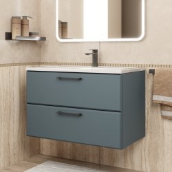 Тумба с раковиной Uperwood Foster New KFosterNEW80g 80x45 подвесная, серый графит