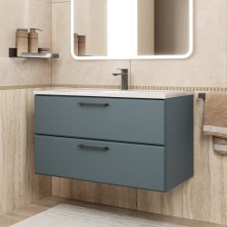 Тумба с раковиной Uperwood Foster New KFosterNEW90g 90x45 подвесная, серый графит