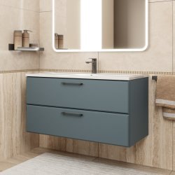 Тумба с раковиной Uperwood Foster New KFosterNEW100g 100x45 подвесная, серый графит