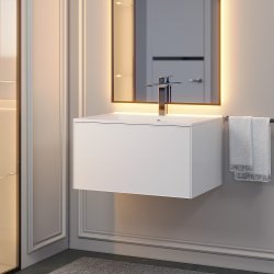 Тумба с раковиной Uperwood Parma Premium 39330205460 65x47 подвесная, белая