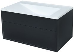 Тумба с раковиной Uperwood Lotus Premium 39340207461 80x50 подвесная, черная