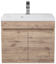 Тумба с раковиной Uperwood Eva 3930313467 50x35 подвесная, Крафт Табачный, с дверцами