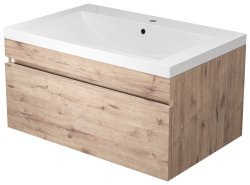 Тумба с раковиной Uperwood Eva 3930313471 75x47 подвесная, Крафт Табачный, выдвижной ящик
