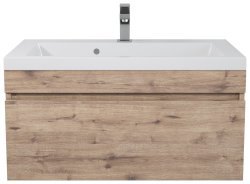 Тумба с раковиной Uperwood Eva 3930313471 75x47 подвесная, Крафт Табачный, выдвижной ящик
