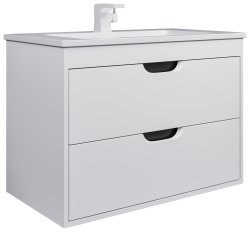 Тумба под раковину подвесная Uperwood Modul 2930205355 75x44, белая/графит