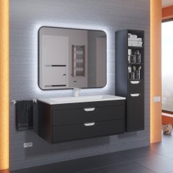 Зеркало с подсветкой Uperwood Modul 3049345672 80x80, черный