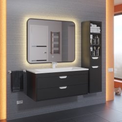 Зеркало с подсветкой Uperwood Modul 3049345677 100x80, черный