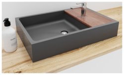 Раковина Uperwood Piter 291020214 60x40, серая матовая, графит