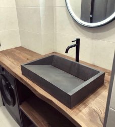 Раковина Uperwood Mariana 291020217 60x40, серая матовая, графит