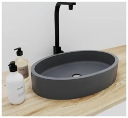 Раковина Uperwood Rome 291020218 55x35, серая матовая, графит
