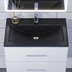 Раковина Uperwood Foster Quartz 291030034 70x45.5, черная матовая, уголь