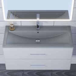 Раковина Uperwood Foster Quartz 291030045 100x45.5, серая матовая, бетон