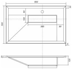 Раковина Uperwood Lotus Quartz 29192032 80x50, черная матовая, космос