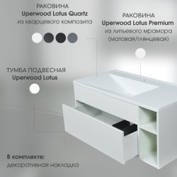 Раковина Uperwood Lotus Quartz 29192036 100x50, черная матовая, космос
