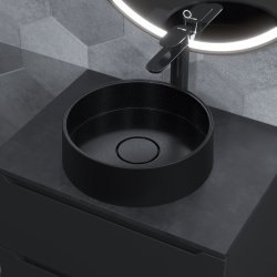 Раковина Uperwood Tanos Quartz RTanosQuartz35K 35x35, черная матовая, уголь