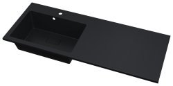 Раковина Uperwood Cosmos Quartz RCosmos120LU 120x48, черная матовая, уголь