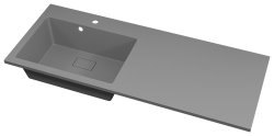 Раковина Uperwood Cosmos Quartz RCosmos120LS 120x48, серая матовая, серый шелк