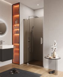 Душевая дверь Cezares SLIDER SLIDER-B-1-70/80-BR-Cr 70x195 распашная, профиль хром
