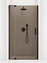 Душевая дверь Cezares SLIDER SLIDER-B-1-80/90-BR-NERO 80x195 распашная, профиль черный матовый