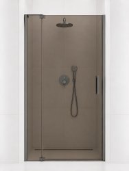 Душевая дверь Cezares SLIDER SLIDER-B-1-90/100-GRIGIO-GM 90x195 распашная, профиль сталь