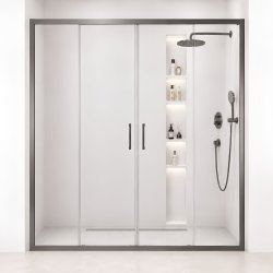 Душевая дверь Cezares MOLVENO MOLVENO-BF-2-170-C-GM-IV 170x195 раздвижная, профиль сталь