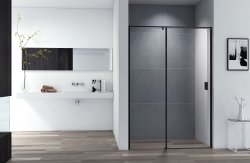 Душевая дверь Cezares URBAN URBAN-B-12-140-C-NERO 140x195 распашная, профиль черный матовый