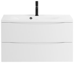 Тумба под раковину BelBagno Marino MARINO-1000-2C-SO-BL-P 100x45 подвесная, Белый глянцевый (Bianco Lucido)