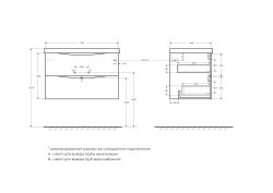Тумба под раковину BelBagno Marino MARINO-800-2C-SO-BL-P 80x45 подвесная, Белый глянцевый (Bianco Lucido)