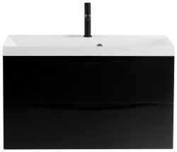 Тумба под раковину BelBagno Marino MARINO-900-2C-SO-NL-P 90x45 подвесная, Черный глянцевый (Nero Lucido)