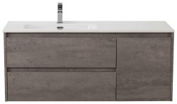 Тумба под раковину BelBagno Kraft KRAFT-1000-2C-1A-SO-CG-L 100x46 подвесная, серый цемент