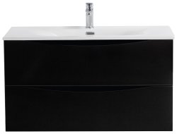 Тумба под раковину BelBagno Marino-Cer-N MARINO-CER-N-900-2C-SO-NL-P 89,6x45,5 подвесная, черный глянцевый