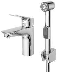 Смеситель для раковины BelBagno Due DUE-LVM/HGN-CRM-W0 с гигиеническим душем, хром