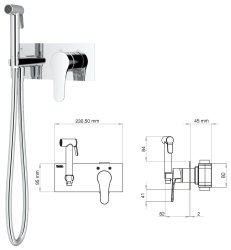 Гигиенический душ TESKA Elsa Pro BTK6407 со смесителем, золото